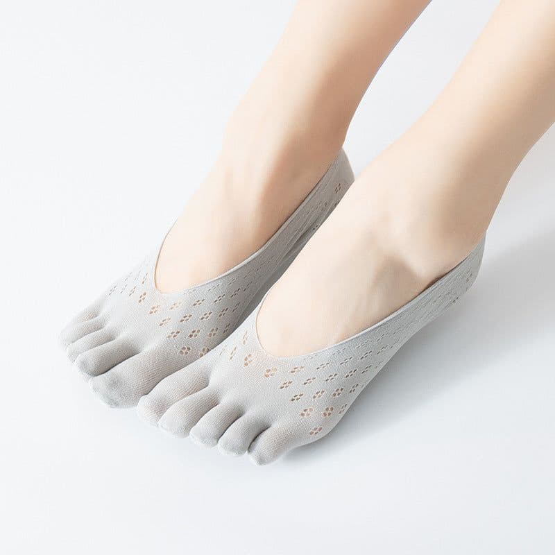 image-Velvet Summer Five-finger Mesh Breathable Invisible Shallow Mouth Silicone Lace Stockings Women