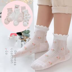 image-Mesh Boneless Suture Cartoon Boys And Girls Socks Thin Baby Socks