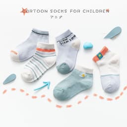 image-Mesh Boneless Suture Cartoon Boys And Girls Socks Thin Baby Socks
