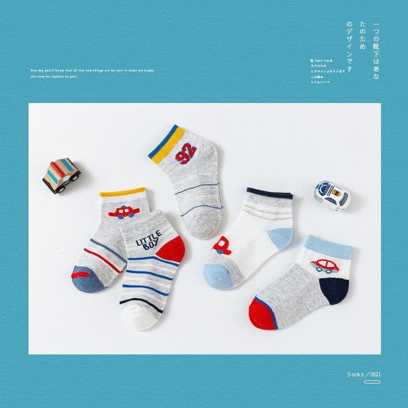 image-Mesh Boneless Suture Cartoon Boys And Girls Socks Thin Baby Socks