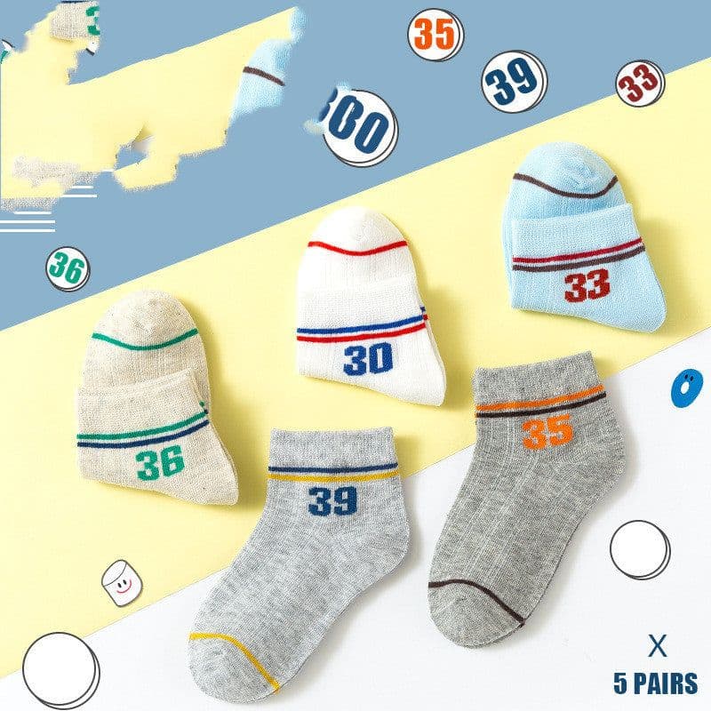 image-Mesh Boneless Suture Cartoon Boys And Girls Socks Thin Baby Socks