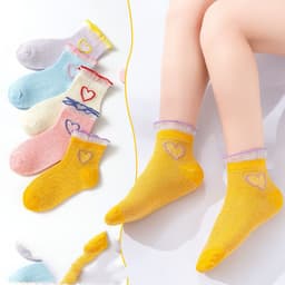 image-Mesh Boneless Suture Cartoon Boys And Girls Socks Thin Baby Socks