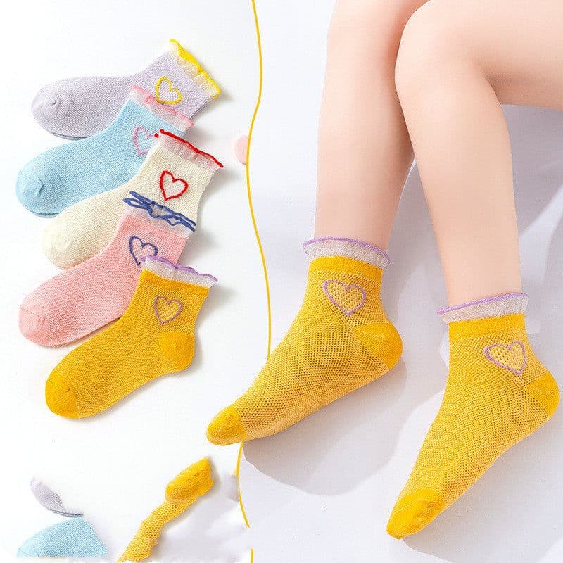 image-Mesh Boneless Suture Cartoon Boys And Girls Socks Thin Baby Socks