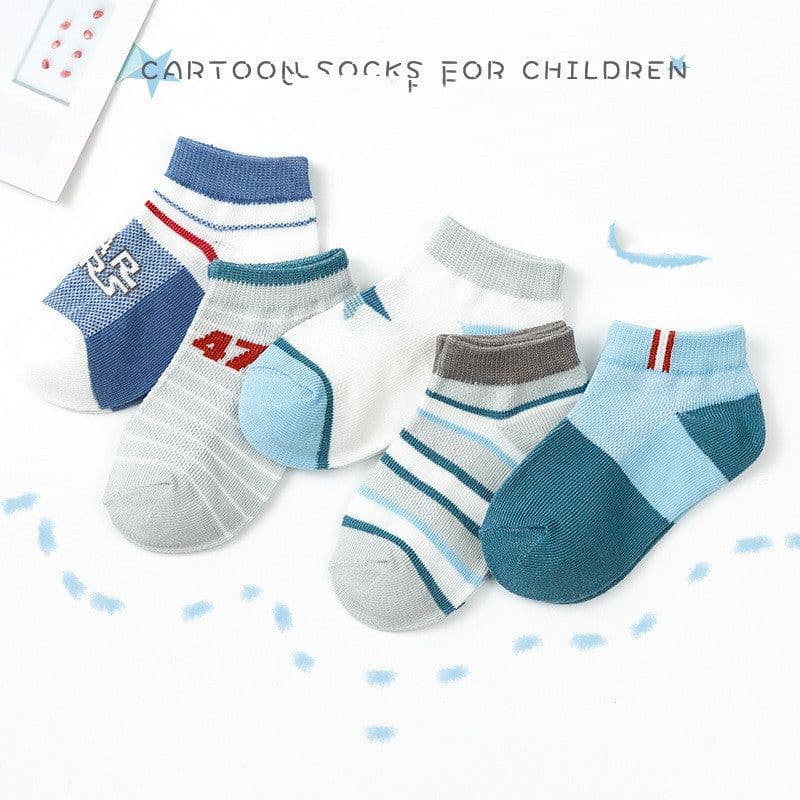 image-Mesh Boneless Suture Cartoon Boys And Girls Socks Thin Baby Socks