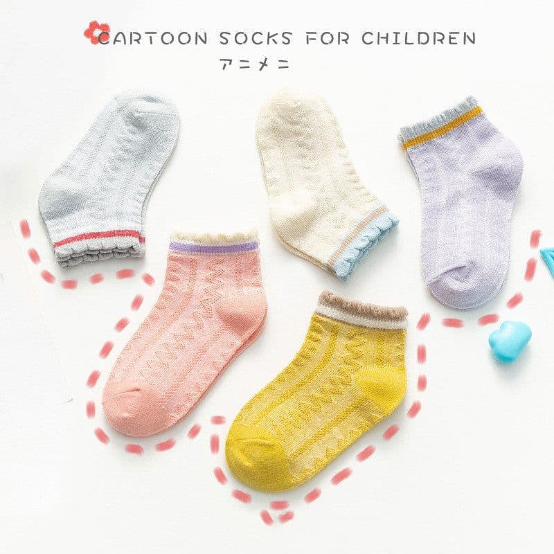 image-Mesh Boneless Suture Cartoon Boys And Girls Socks Thin Baby Socks