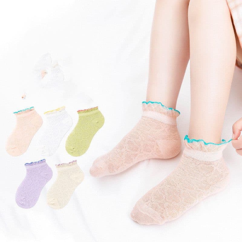 image-Mesh Boneless Suture Cartoon Boys And Girls Socks Thin Baby Socks