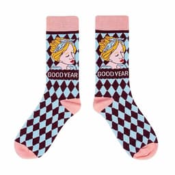 image-Retro Illustration Cute Plaid Cartoon Socks Sports Cotton Socks In Tube Socks