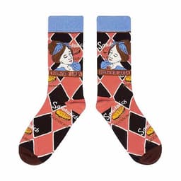 image-Retro Illustration Cute Plaid Cartoon Socks Sports Cotton Socks In Tube Socks