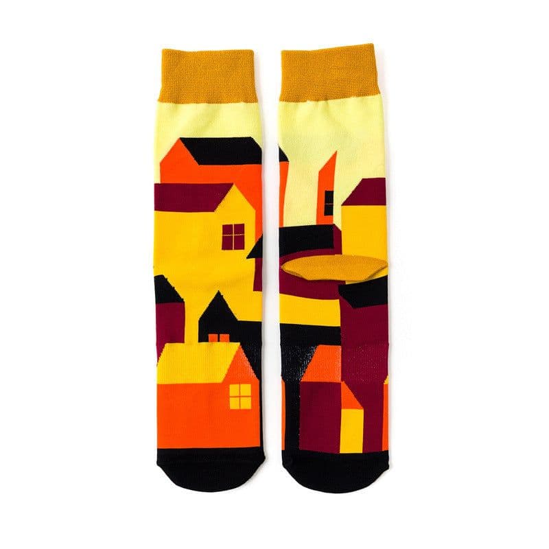 image-Creative Contrast Color Cotton Socks Personality Four Seasons Socks