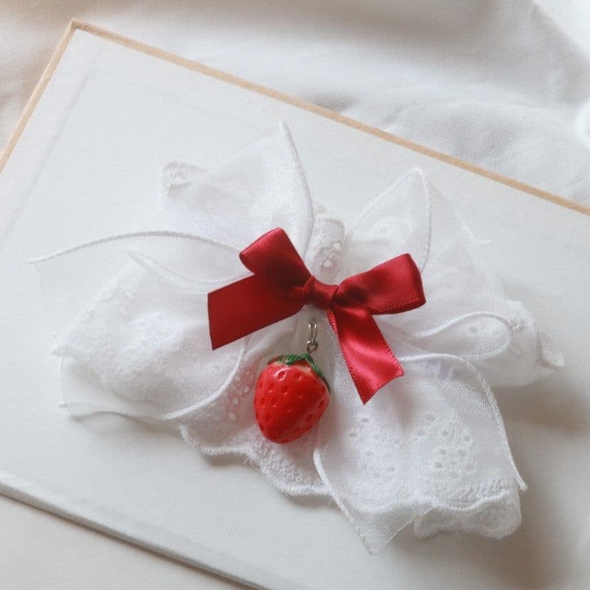 image-Japanese Strawberry Tube Socks Lolita Mesh Summer Cotton Socks Cute Girl Lace Socks