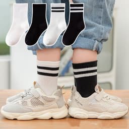 image-Children's Socks, Pure Cotton, Pure White Spring, Autumn And Winter, Tube Socks, Boys And Girls, Elementary And Middle School Students, Sports Baby Cotton Socks