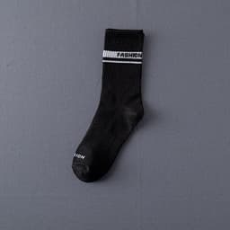 image-Socks Men'S Stockings Street Men'S Trendy Socks Simple Black And White Tube Socks Sports Socks