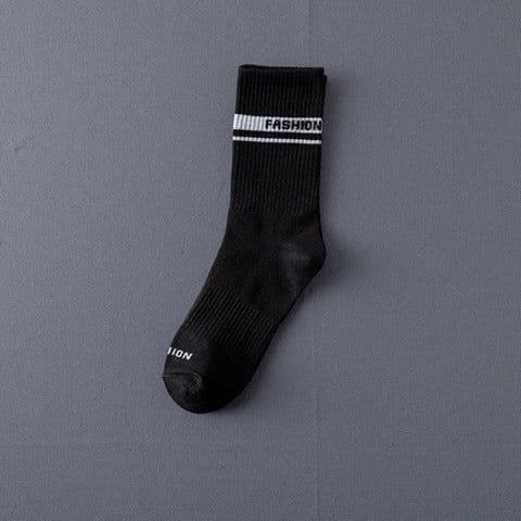 image-Socks Men'S Stockings Street Men'S Trendy Socks Simple Black And White Tube Socks Sports Socks
