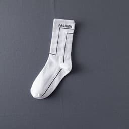 image-Socks Men'S Stockings Street Men'S Trendy Socks Simple Black And White Tube Socks Sports Socks