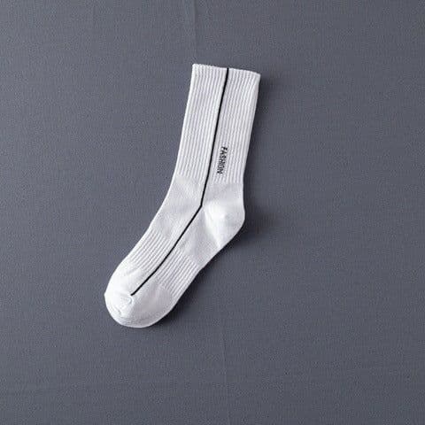 image-Socks Men'S Stockings Street Men'S Trendy Socks Simple Black And White Tube Socks Sports Socks