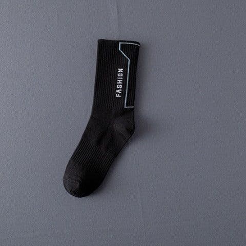 image-Socks Men'S Stockings Street Men'S Trendy Socks Simple Black And White Tube Socks Sports Socks