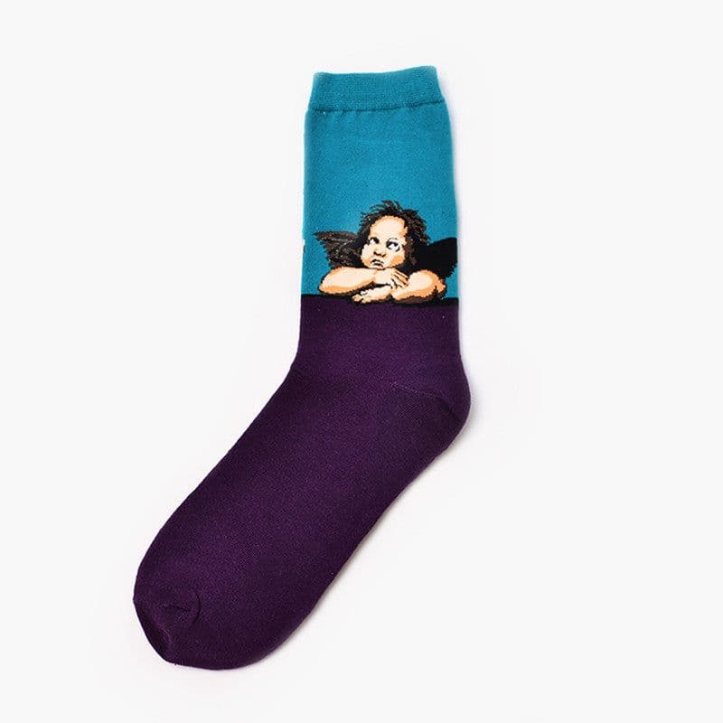 image-Moxiao factory direct selling Qiudong men''s socks new personality literature retro world famous painting men''s socks oil painting men''s socks