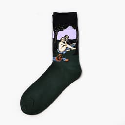 image-Moxiao factory direct selling Qiudong men''s socks new personality literature retro world famous painting men''s socks oil painting men''s socks