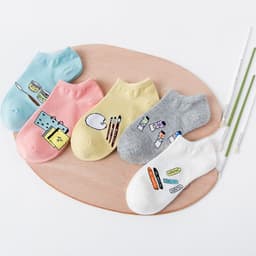 image-Women's Solid Color Socks Low Cut Shallow Mouth Leisure Boat Socks