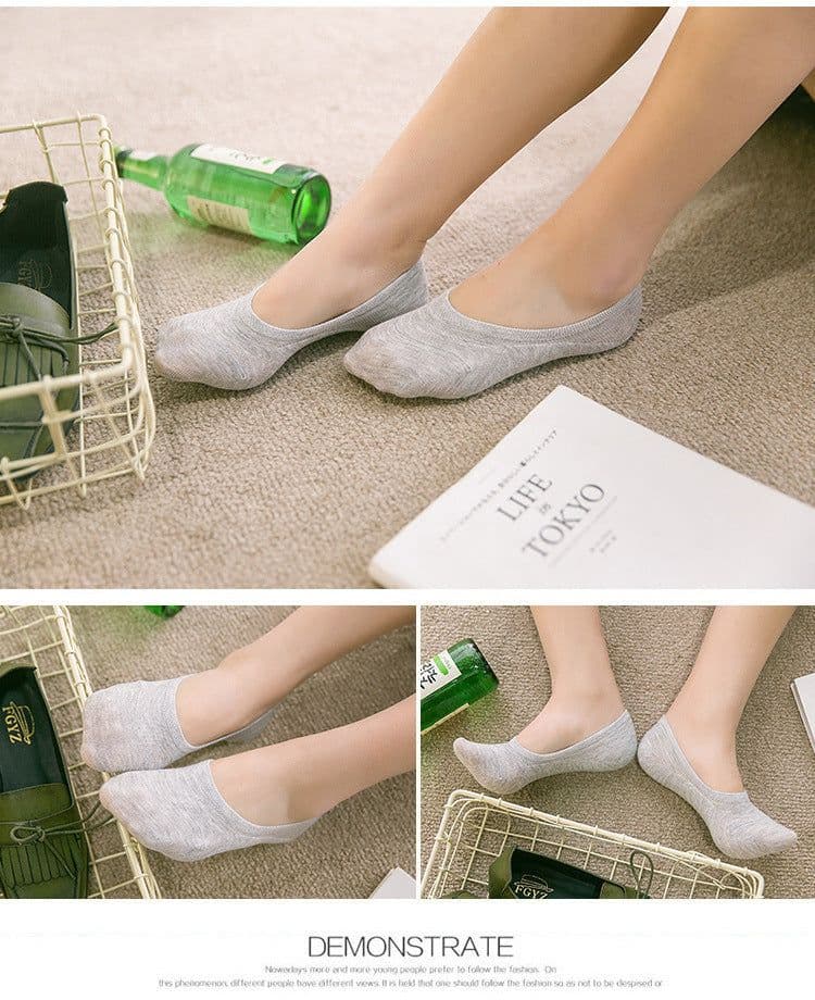 image-Women's Solid Color Socks Low Cut Shallow Mouth Leisure Boat Socks