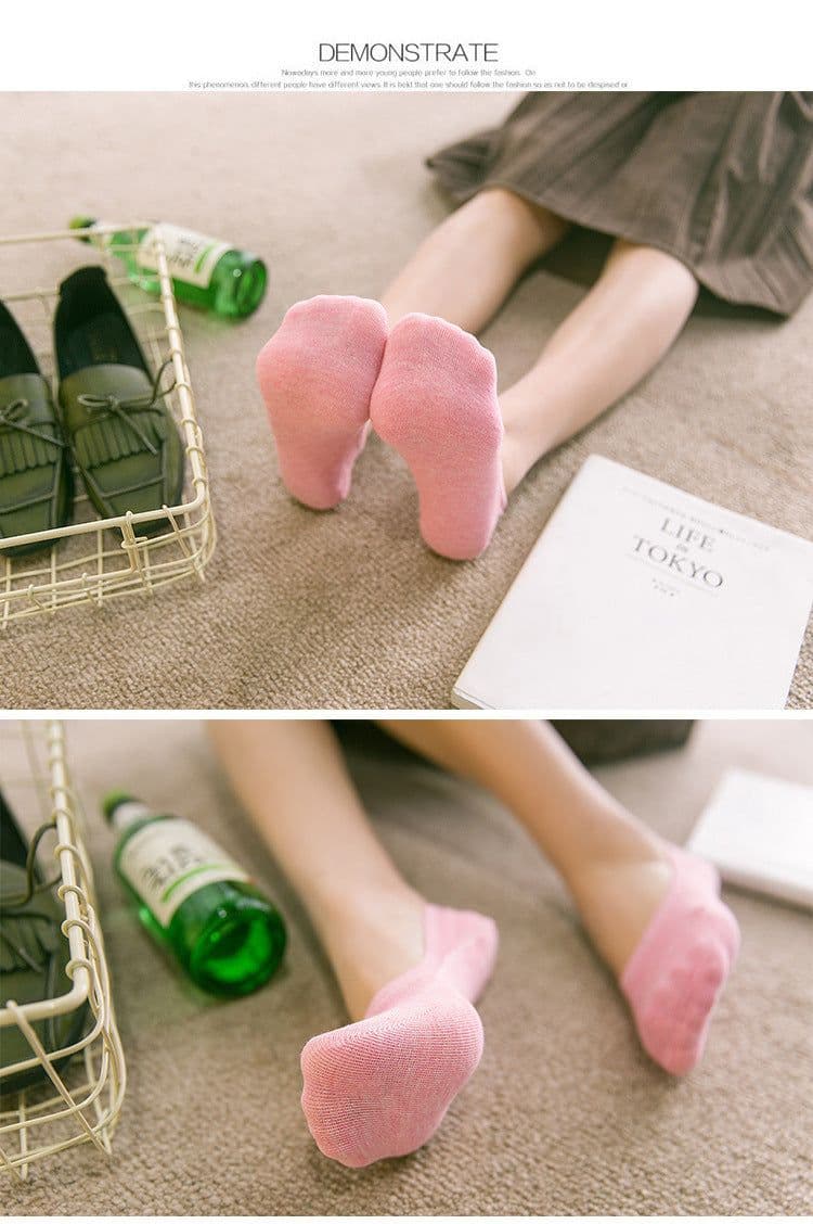 image-Women's Solid Color Socks Low Cut Shallow Mouth Leisure Boat Socks