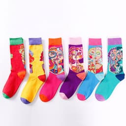image-Tide Socks Creative Tube Socks Comic Cartoon Bright Color Couple Socks