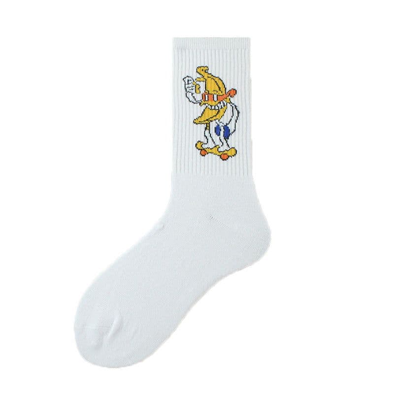 image-Socks Men's Tube Socks Ladies Striped Socks Sweat Absorbent Deodorant Socks Cactus Flame Banana