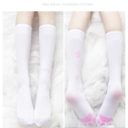 image-Cat Paw Print Calf Stockings Pantyhose
