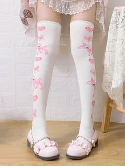 image-Japanese Sweet Girl Fawn Thigh Socks Warm Cotton High Socks Lolita Over-The-Knee Socks