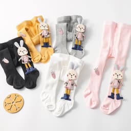 image-Spring Autumn Kids Knitted Children Pantyhose Cotton Double Needle Tights for Girls Cute Animal Baby Girl Winter Clothes