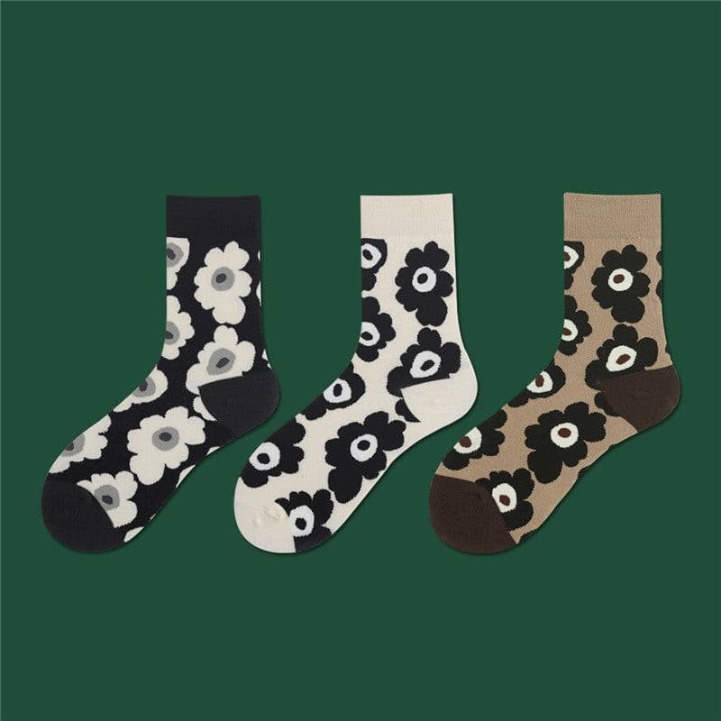 image-Pilling Socks Japanese Retro Plain Socks