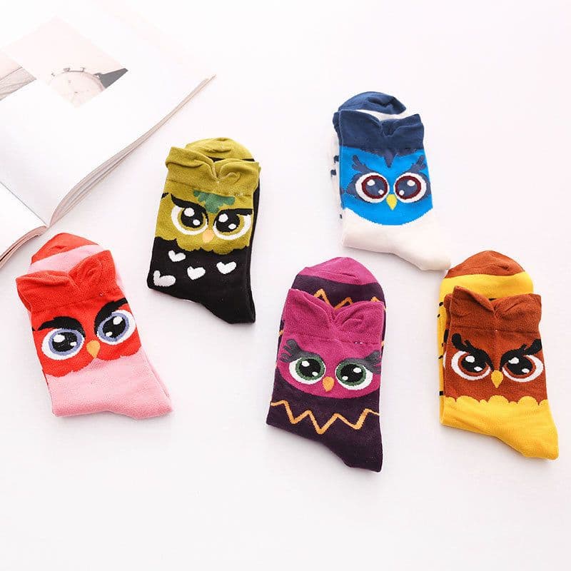 image-New Style Owl Socks Three-Dimensional Cartoon Socks Cotton Mid-Tube Women Socks