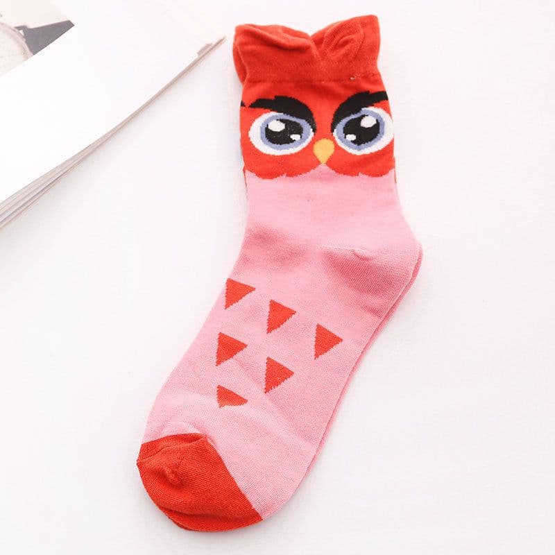 image-New Style Owl Socks Three-Dimensional Cartoon Socks Cotton Mid-Tube Women Socks