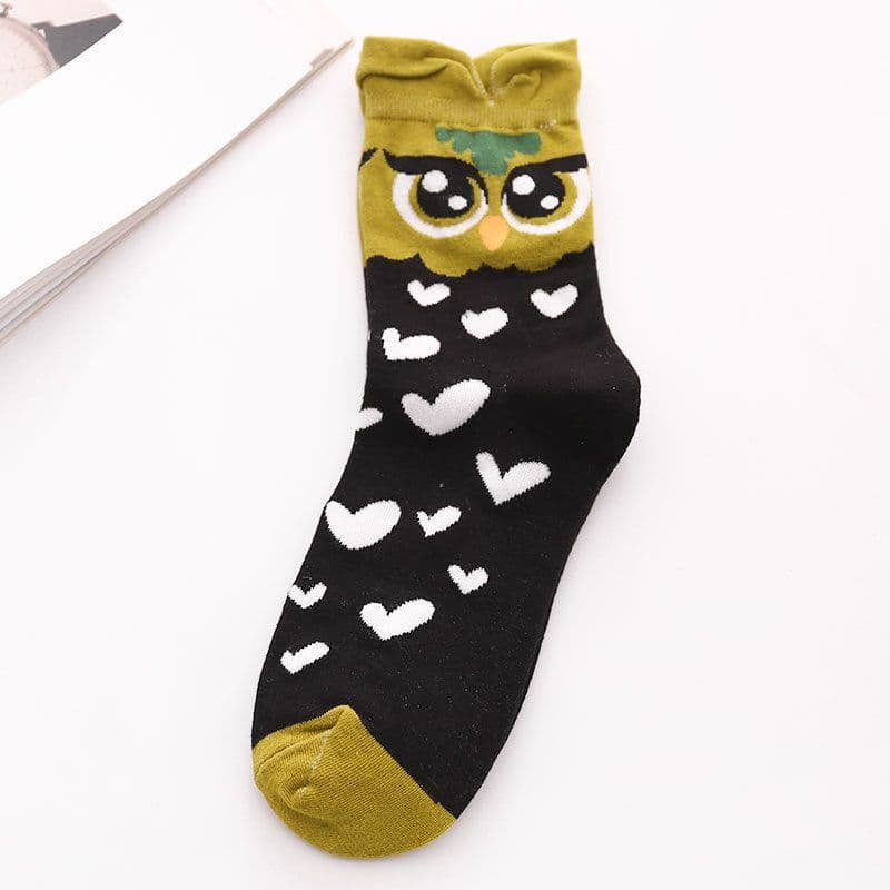 image-New Style Owl Socks Three-Dimensional Cartoon Socks Cotton Mid-Tube Women Socks