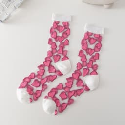 image-Ladies Socks Love Thin Card Silk Boat Socks