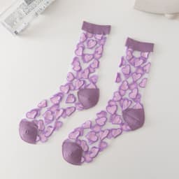 image-Ladies Socks Love Thin Card Silk Boat Socks