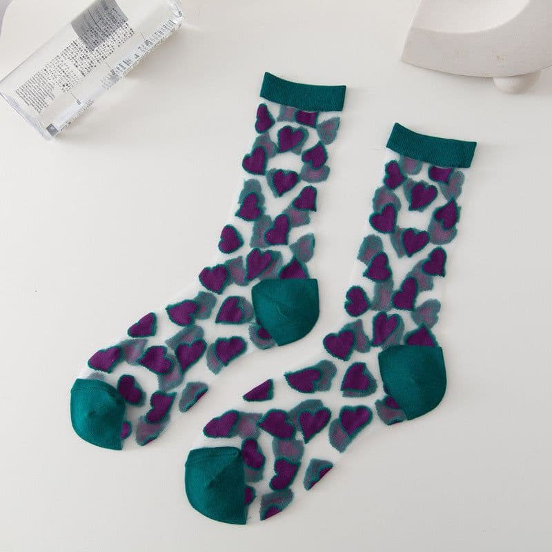 image-Ladies Socks Love Thin Card Silk Boat Socks