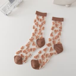 image-Ladies Socks Love Thin Card Silk Boat Socks