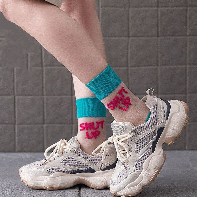 image-Glass Silk Crystal Socks Women Summer Thin Tube Socks