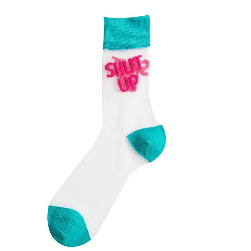 image-Glass Silk Crystal Socks Women Summer Thin Tube Socks
