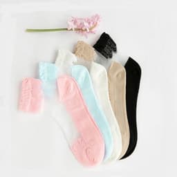 image-Women'S Thin Transparent Glass Silk Crystal Stockings