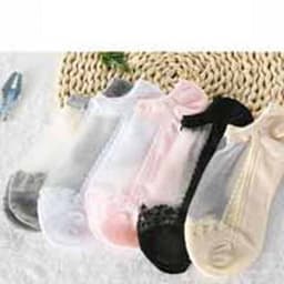 image-Women'S Thin Transparent Glass Silk Crystal Stockings