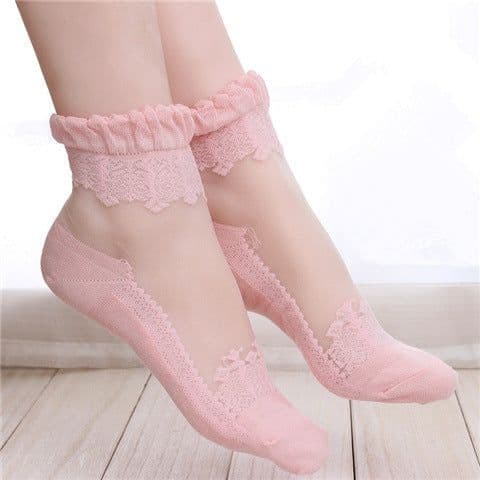 image-Women'S Thin Transparent Glass Silk Crystal Stockings
