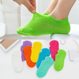 image-Summer Thin Mesh Tide Socks Candy Color Male And Female Baby Invisible Boat Socks Student Socks