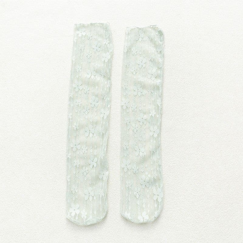 image-Socks Women's Tube Socks Transparent Lace Spring And Summer Piled Socks Thin Net Yarn Glass Socks Day