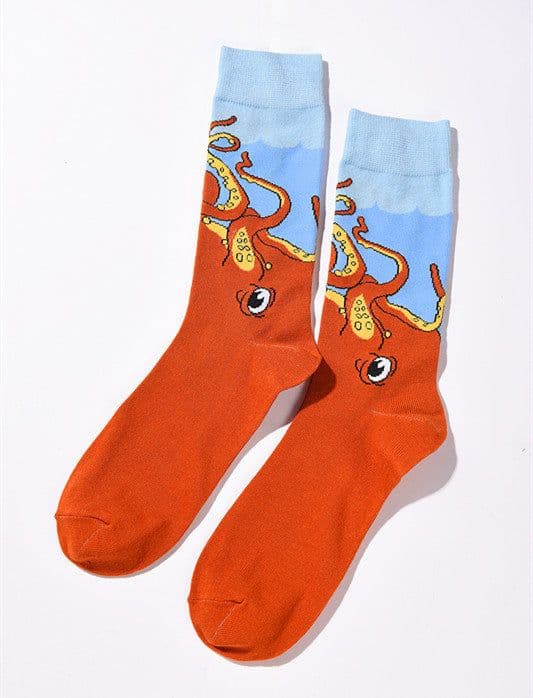 image-Personality Trend Cartoon Animal Men'S Tube Socks