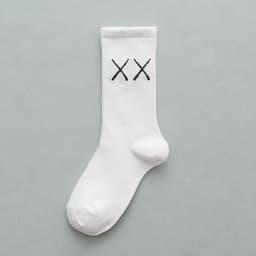 image-Black And White Solid Color Socks, Women's Tube Socks, Sports Cotton Socks Stockings