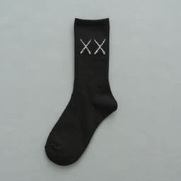 image-Black And White Solid Color Socks, Women's Tube Socks, Sports Cotton Socks Stockings