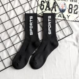 image-Towel Bottom High Tube Cotton Socks Black And White Basketball Socks Tide Socks