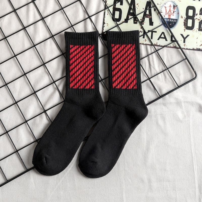 image-Towel Bottom High Tube Cotton Socks Black And White Basketball Socks Tide Socks